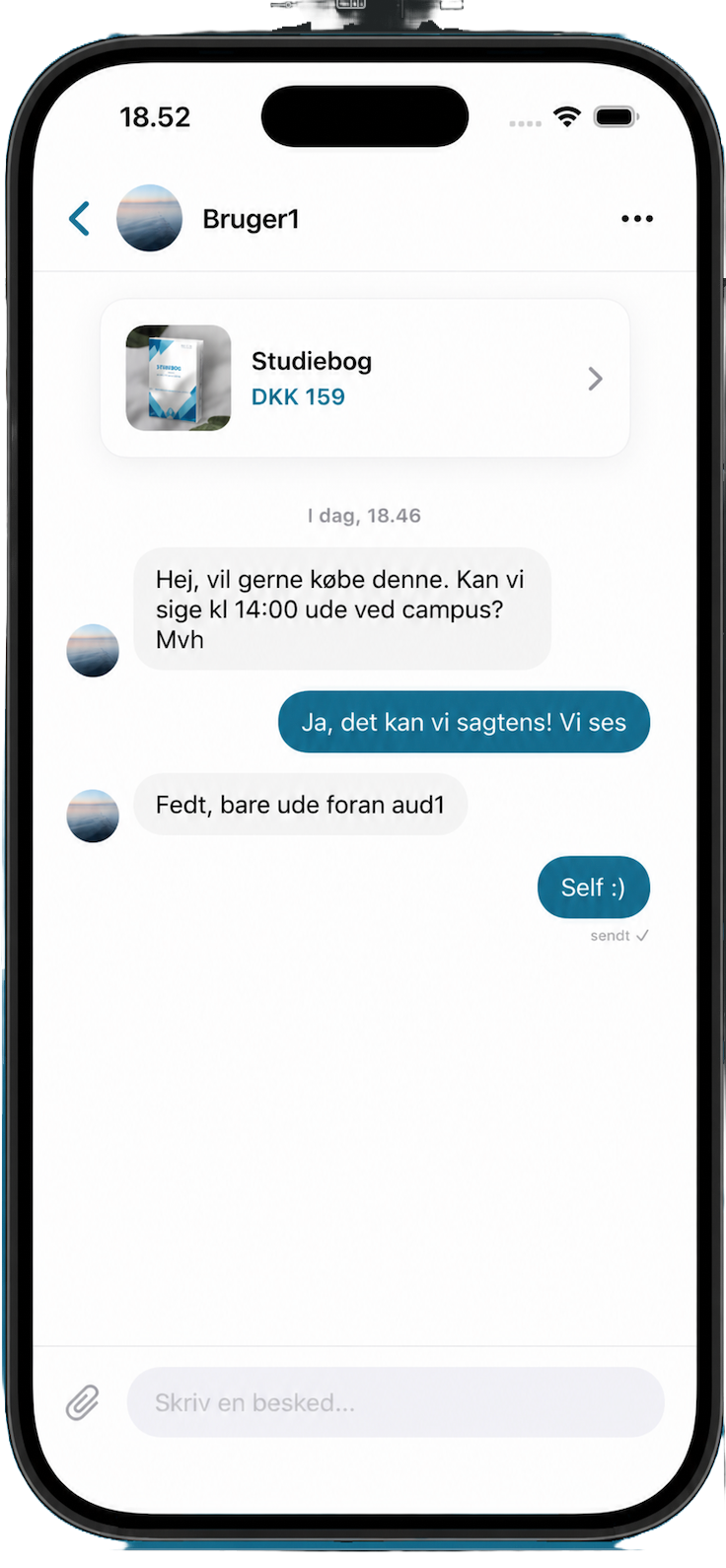 Beskeder skærm